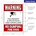 No Dumping Sign, Video Surveillance No Dumping Fine $500 Sign, 10x14 Inches, Rust Free .040 Aluminum, Fade Resistant, Made in USA