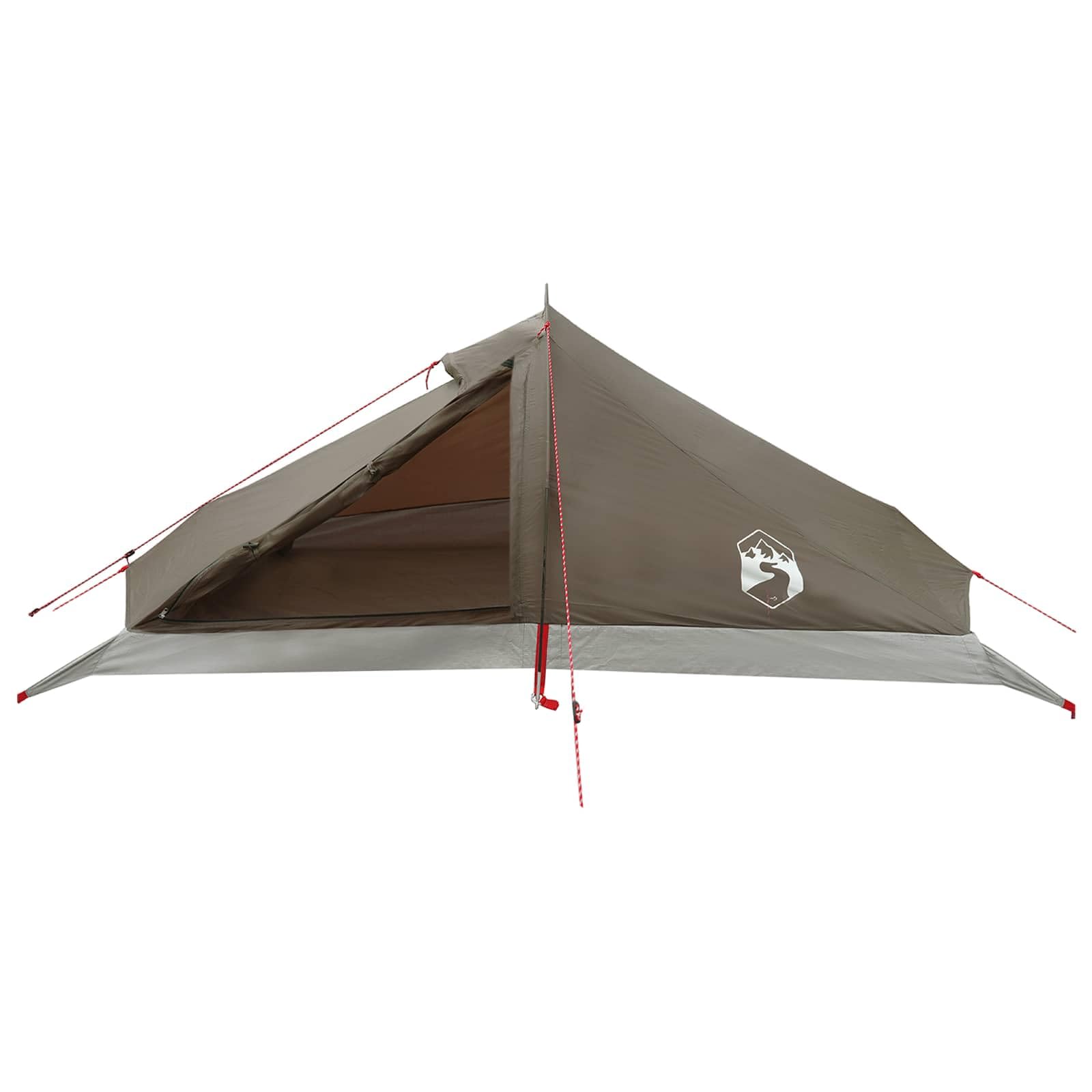 Trekkingzelt Braun und Grau für 4 Personen, 185T Polyester mit PU-Beschichtung, wasserdicht, atmungsaktiv, leichtes Kuppelzelt für Camping, Wanderung, Outdoor, Rucksack und Festival
