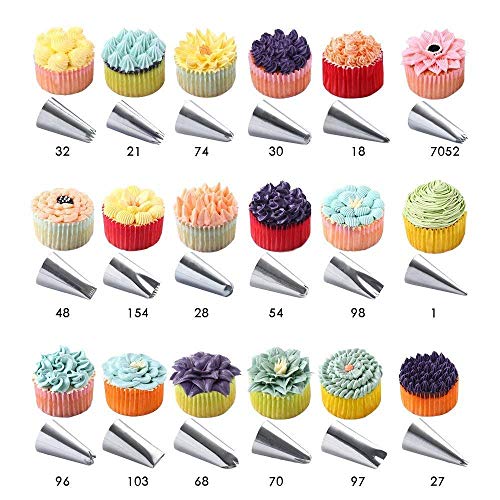 56 PCS Stainless Steel Icing Tips Pastry Tool for All Cakes, Lava Cakes
