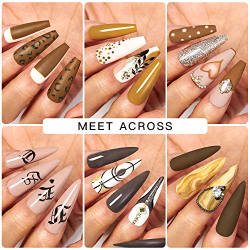 MEET ACROSS Braunes Gel-Nagellack-Set - 6 Stück Nude Grey Autumn Winter Gel Polish Kit UV LED Soak Off Gel Polish Herbst… – Bild 7