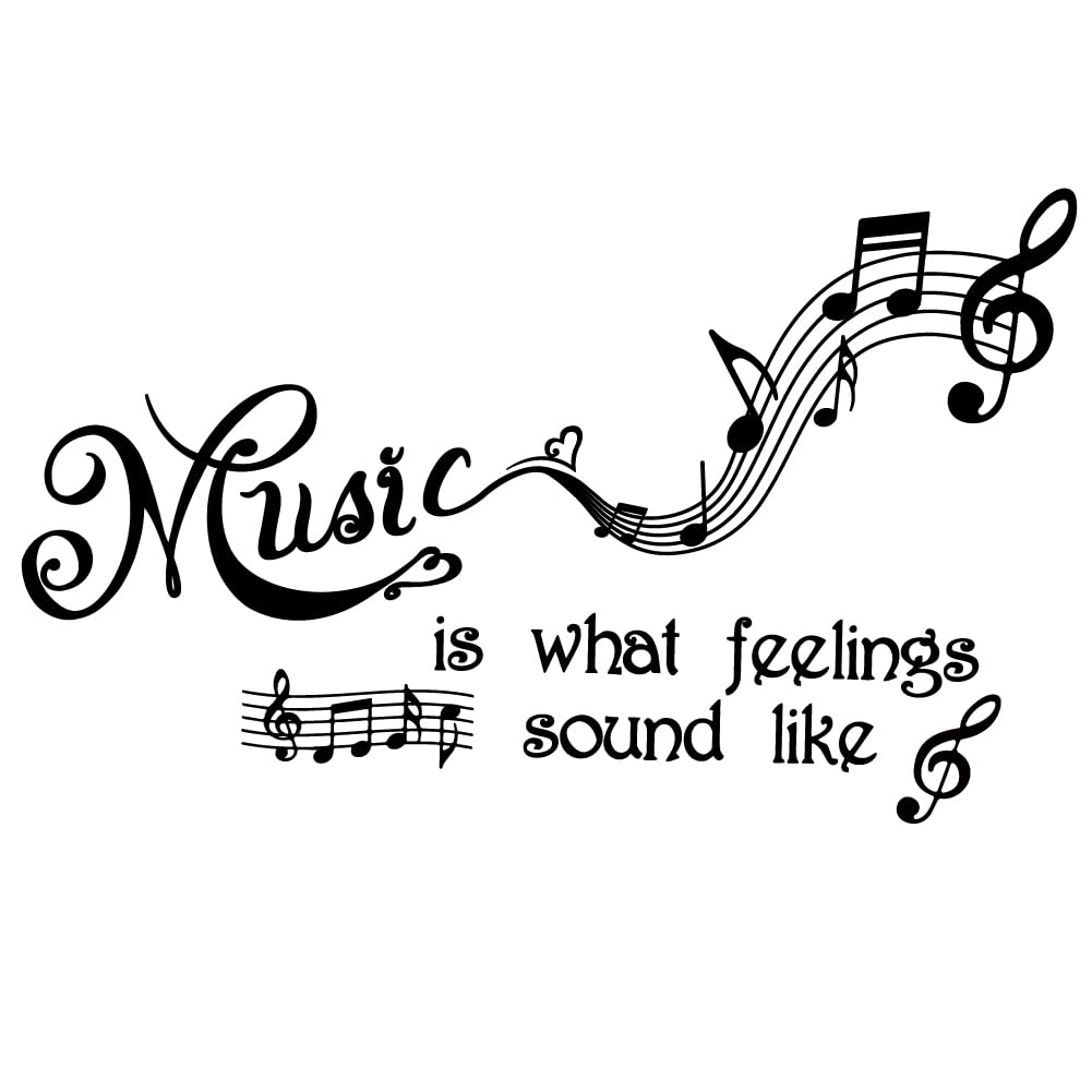 SUPERDANT Black Stave Wall Sticker Music Notes Wall Decals Removable Vinyl Wall Stickers for Classroom Kids Music Studio Dance Room Bedroom Art Decor