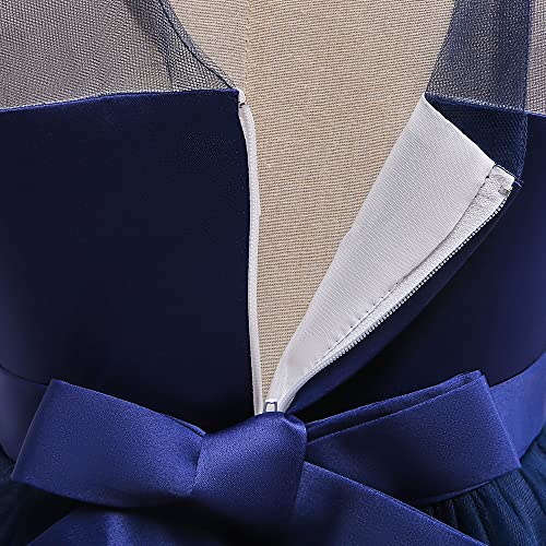 Flutter Sleeve Baby Girl Baptism Christening Ball Gown Dresses Toddler Wedding Bridesmaid Christmas Lace Tutu Formal Dress 7T 8T Navy Blue 140 #TOP5