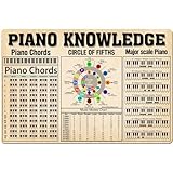 Letreros de metal con información sobre piano, acordes de piano, póster retro, gráficos educativos de ciencia popular, placas de pared, decoración para el hogar, aula, oficina, 8 x 12 pulgadas