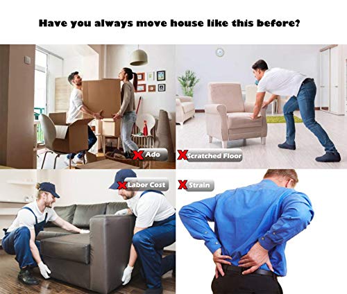 Bonsicoky 6" Steel Tri-Dolly With Rubber Wheel, 200-Lb Load Capacity Furniture 3 Wheel Mover Universal Moving Tools For Moving Heavy Objects, Furniture, Appliances - 4Pack #TOP5