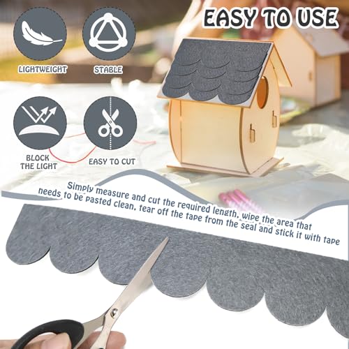 NCTNCX Dachpappe Selbstklebend 32 StüCk Dachpappe Schindeln,Selbstklebend Dachschindeln FüR Vogelhaus Verzierungen FüR VogelhäUschen,Nistkasten,Diy-Basteleien Dachziegel (Grau)