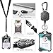 AIDSOTOU Badge Holder Retractable Clip Heavy Duty Carabiner Badge Reel Keychain with Breakaway lanyards for id Badges Cool Tactical ID Cards Holder