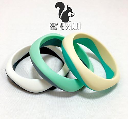 Teether 3 Pack Baby Teether Bracelets- Baby Me Bracelet - Fashionable - Two-Toned - BPA-FREE - Silicone Infant Teether - Unisex - Hipster - Trendy