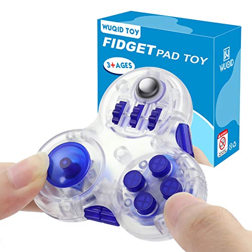 WUQID Fidget Pad Toy for Anxiety and Stress Relief 10 Fidget Features Infinity Cube with Silent Button ABS Plastic Controller Pad Infinity Cube for Kids and Adults,ADHD ADD OCD