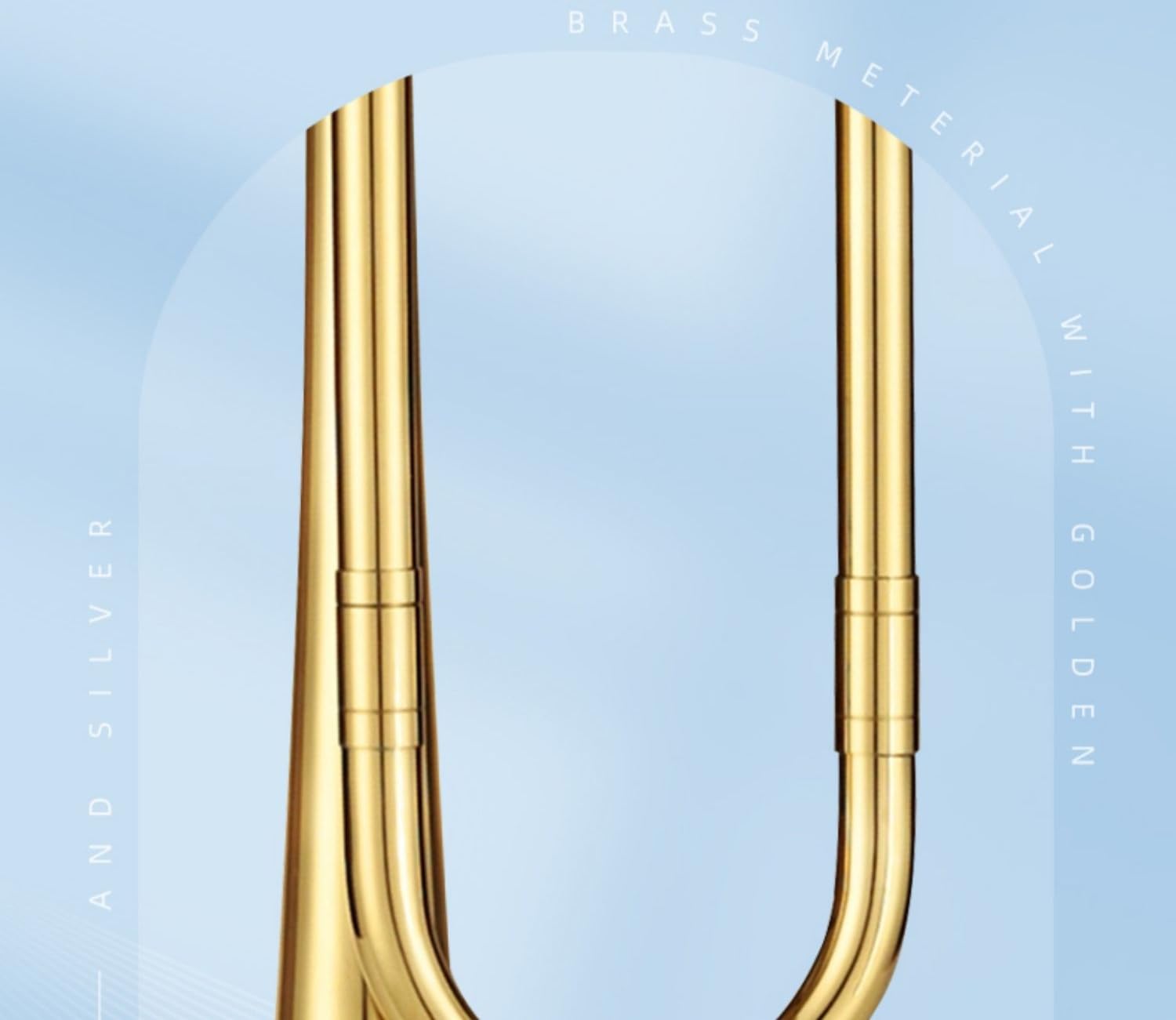 BEIIRLLA Cavalry Bugle, Military Style Brass Trumpet, Gold