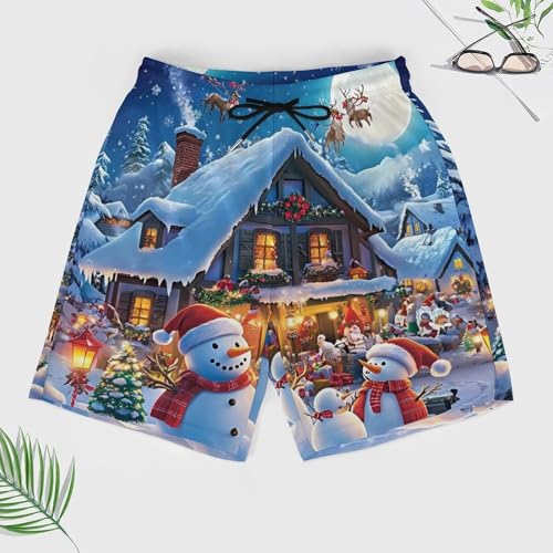 Santas Secret Village Mens Swim Trunks Quick Dry Beach Board Shorts with Pockets4