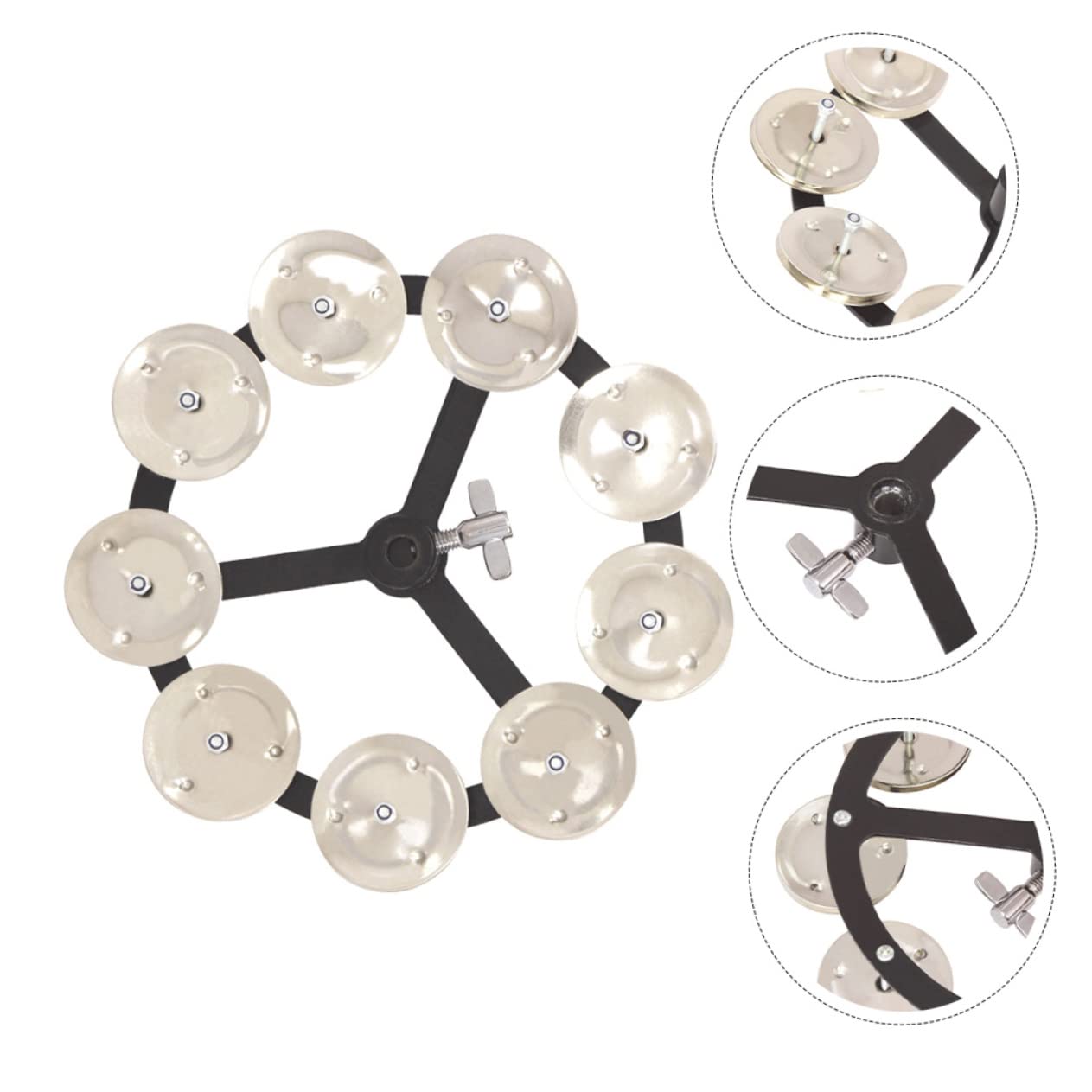 ibasenice Cloche de Cymbale Pratique et Résistante pour Batterie en Cuivre Argenté Accessoire Compact pour Professionnels et Débutants pour Instrument de Percussion