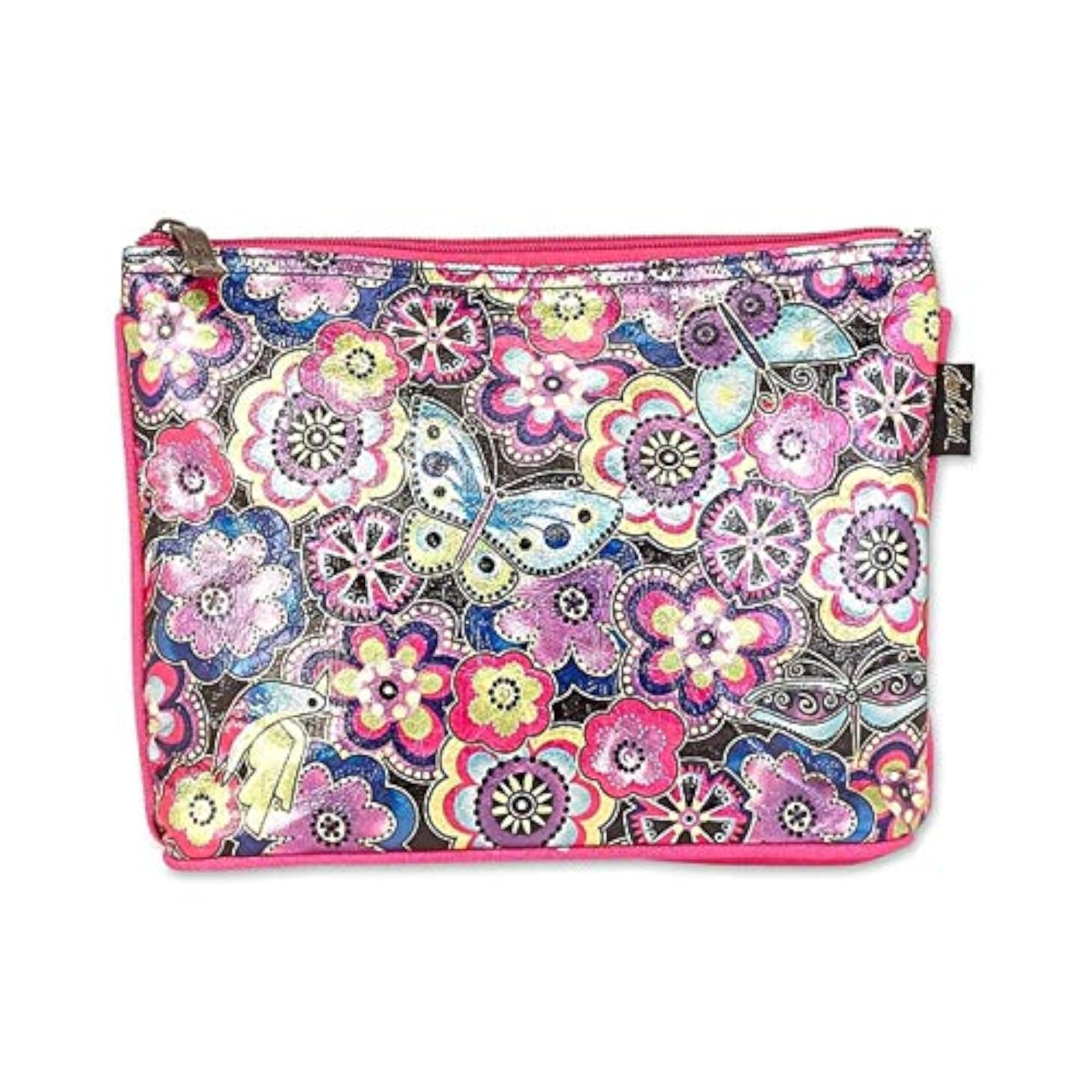 Foiled Cosmetic Makeup Bags, Floral Design