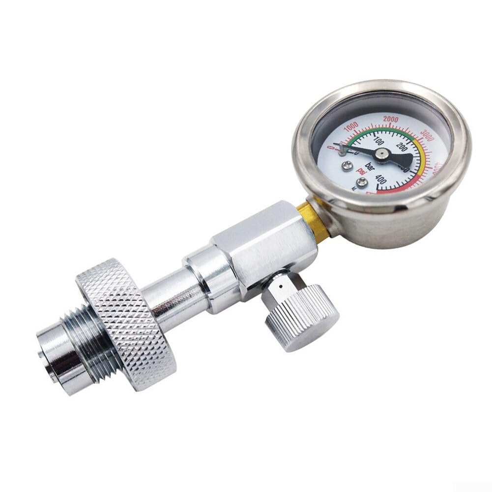 400Bar DIN Scuba Dive Cylinder Pressure Gauge with Release Valve, Compatible with Standard G5/8 Valve Threads for Accurate Tank Pressure