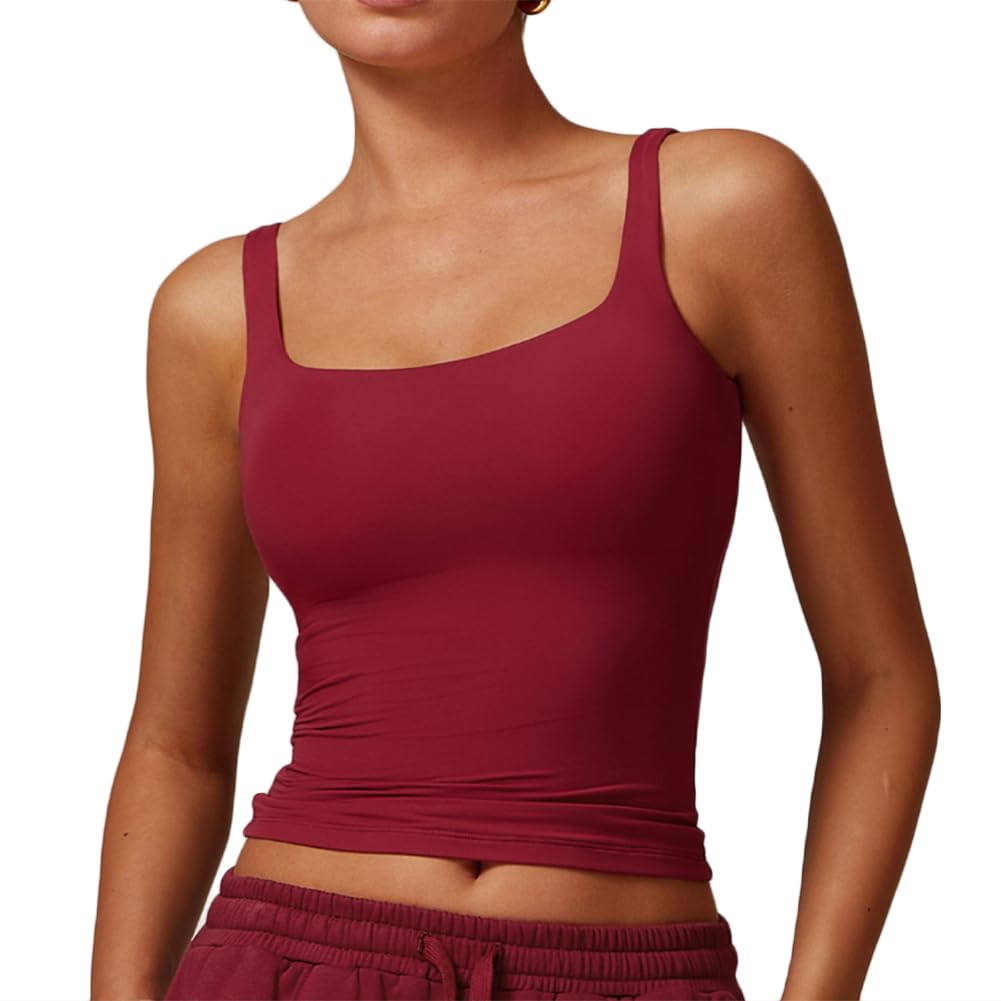 JPXJGT Active Wear Women Sleeveless Fitness Shirt Yoga Wear Gym Tank Top(Size:M,Color:Red)
