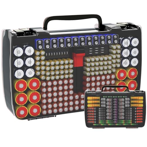 Battery Organizer Storage Case with Tester, Holds 269...