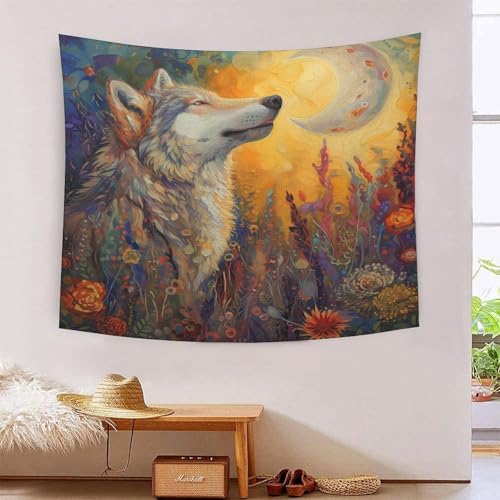Tapisserie murales loup 3D camoufler un mur blanc décoration tissu 180x230 cm
