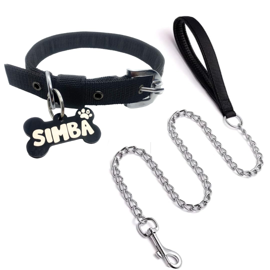 PAWPRO HANDMADE Personalized Name Tag ID Dog Collar and Leash Set for Dogs from Large to Small Puppies (Medium, Black), 20 Centimeter (B0CXJDV4XG) Amazon Price History, Amazon Price Tracker