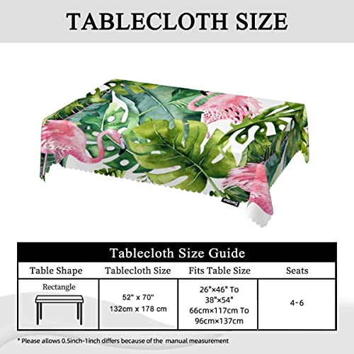 Swono Flamingo Table Covers 52X70 Inch Tropical Pink Flamingo Palm Leaves Wipeable Tablecloth Kitchen Dinning Tabletop Decoration, Table Cloth For Outdoor And Indoor Use #TOP4