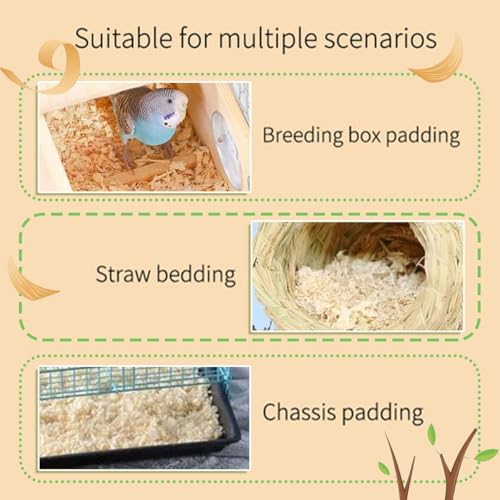 Image of MANON ROSA Wood Shavings for Bird Bedding - Natural Aspen Soft Low-Dust & Odor-Control Nesting Material for Parakeets Parrots Rabbits Cockatiel for Cages, Nest Boxes, Small Pet Litter