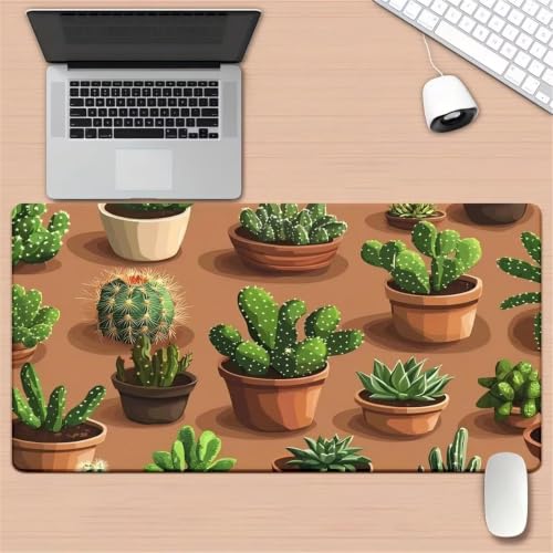 Alfombrilla ratón XXL de cactus para un escritorio de oficina ordenado y armónico