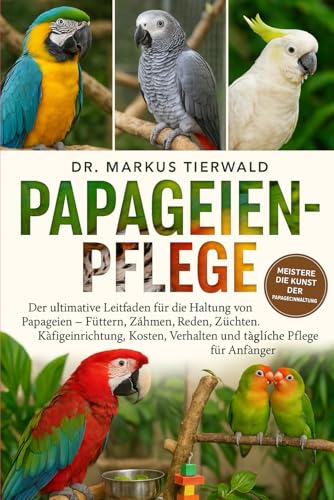 PAPAGEIEN-PFLEGE: Der ultimative Leitfaden für die Haltung von Papageien Füttern, Zähmen, Reden, Züchten, Käfigeinrichtung, Kosten, Verhalten und tägliche Pflege für Anfänger
