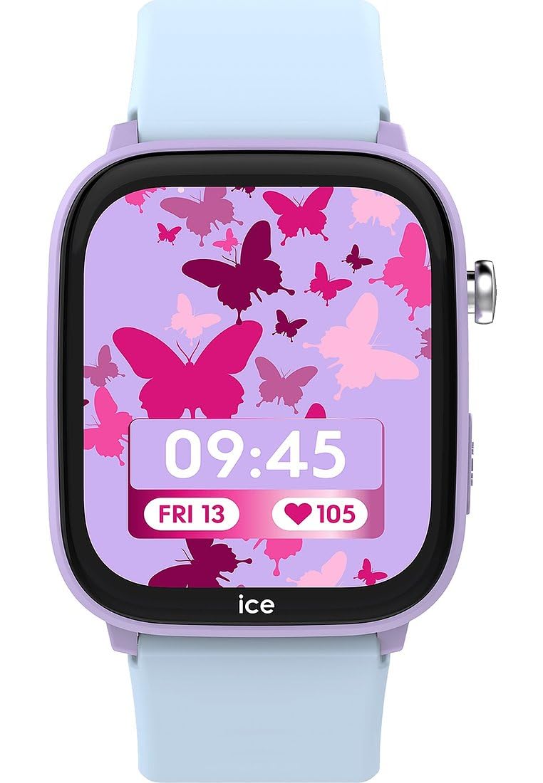 ICE-WATCH - ICE smart junior 3.0 Find My Purple Soft blue - Girl's geolocatable smartwatch with silicon strap - 024550 (1.75 inches)