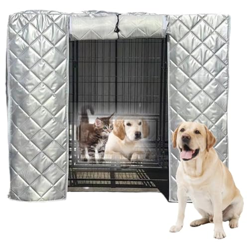Copertura per gabbia per cani, protezione impermeabile per cuccia con finestre laterali arrotolabili e porta anteriore, tessuto Oxford antivento per tenere al caldo gli animali domestici