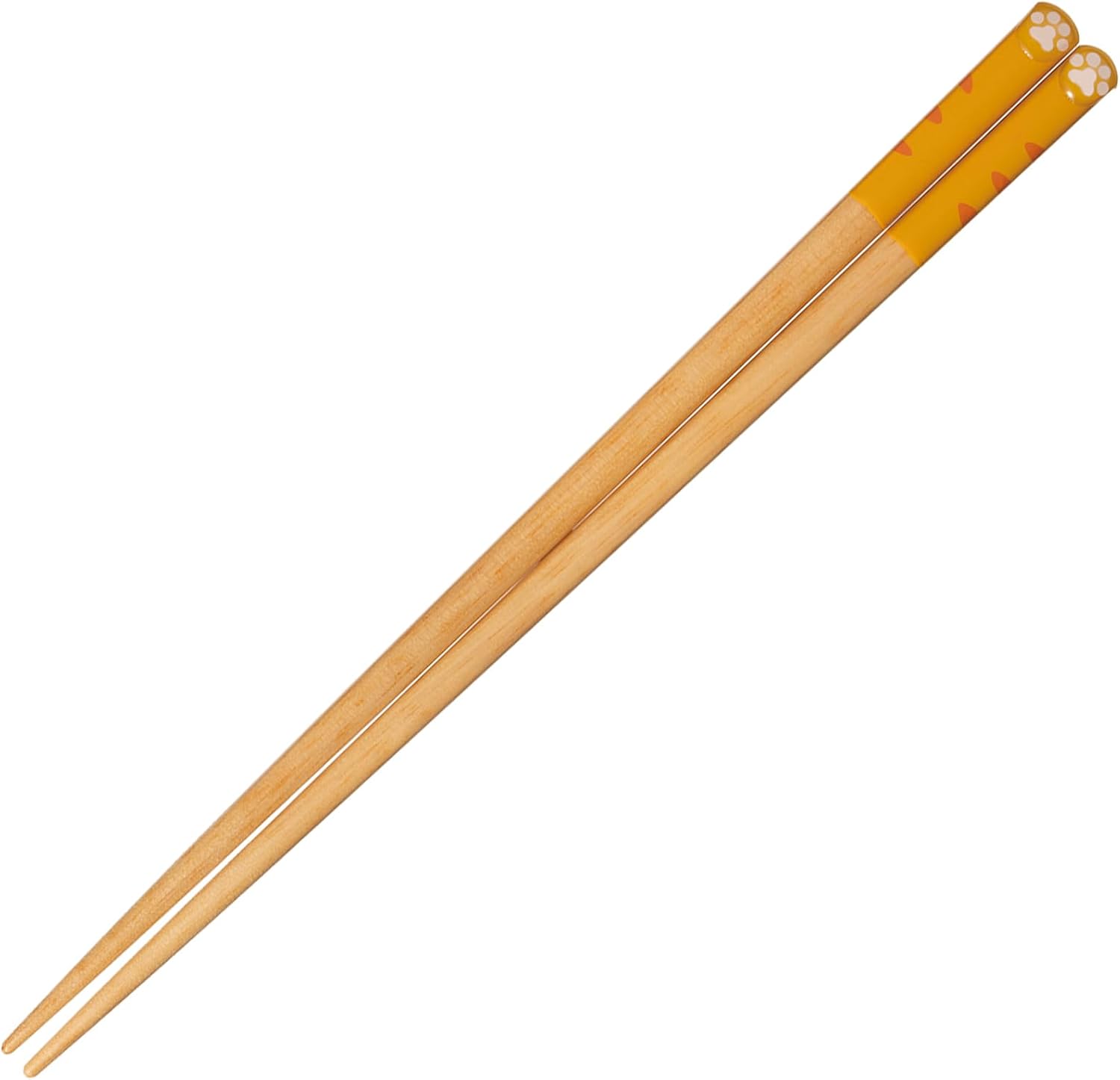 Sunlife H-06396 Chopsticks for Adult, Short, Cute, 8.3 inches (21 cm), Cat Attrude, Tiger, Natural Wood, Orange, Made in Japan