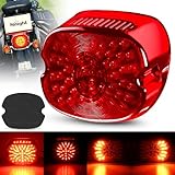 Nilight LED Tail Light Motorcycle Brake Turn Signal Driving License Plate Rear Lights Red Housing Plug and Play Compatible with Harley Davidson Dyna Sportster 883 1200 Road King Glide
