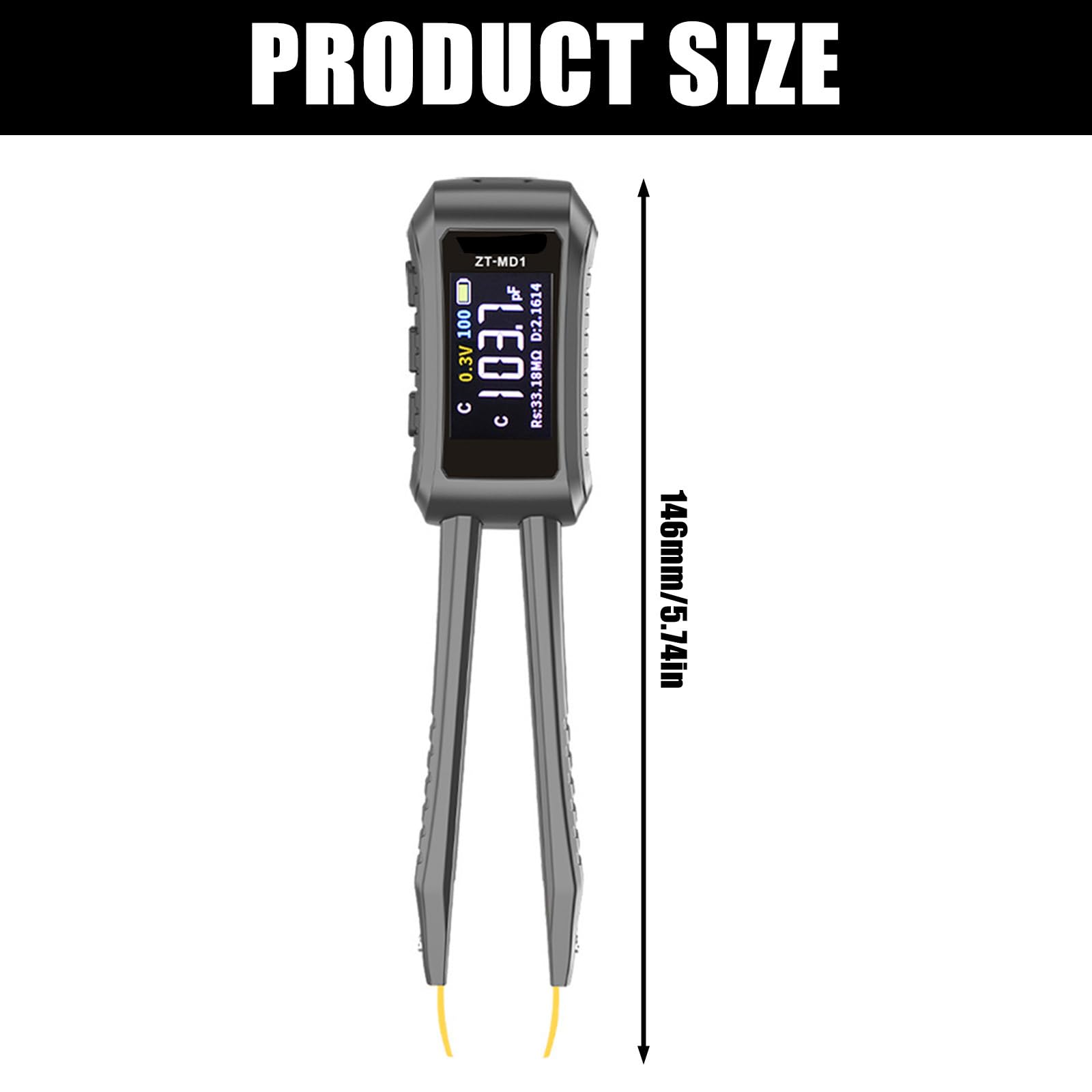 Probador de diodo de inductancia de capacitancia de resistencia, pinzas digitales, herramientas de medición, probador profesional, herramienta de ingenieros electrónicos