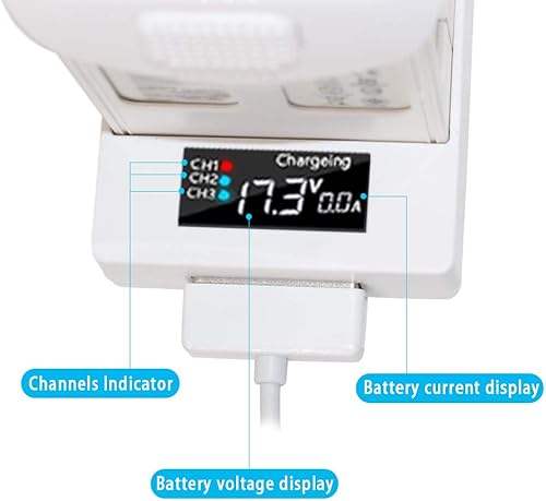 Miniatura 3 de Hanatora Hub de carga de batería para DJI Phantom 4/4 Advanced/4 Pro V2.0/4 Pro Plus Obsidian, cargador múltiple 3 en 1 con indicador de carga