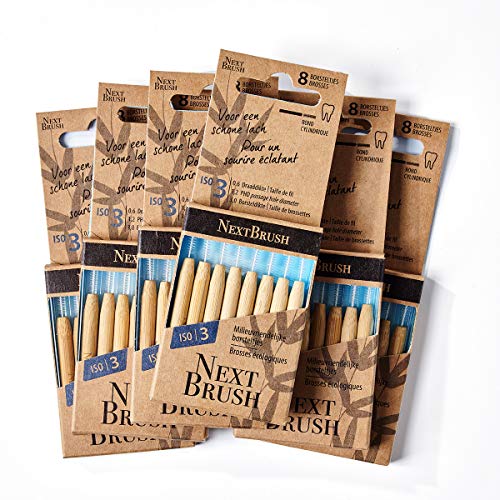 Brossettes interdentaires NextBrush en bambou ISO 3 3,0 mm pour un soin quotidien de 48 pièces