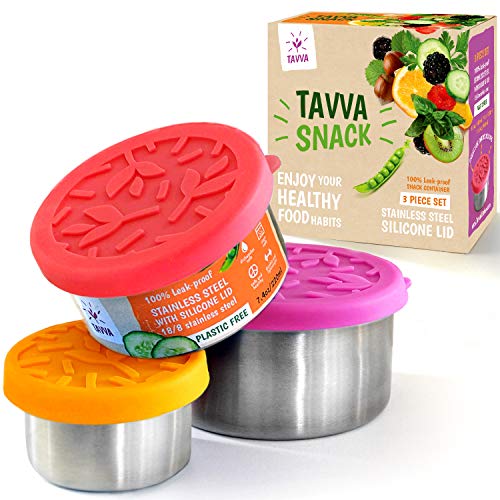 TAVVA Stainless Steel Food Containers - Plastic Free | Leakproof Silicone Lids |