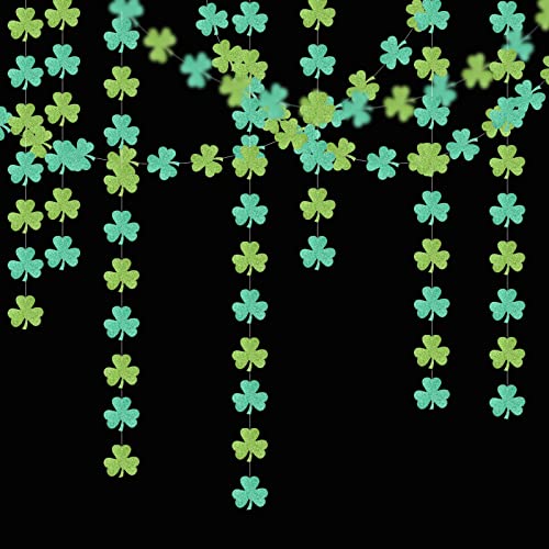 Image of St-Saint Patricks-Day Decorations Shamrock Green-Garland - 35ft St. Patrick's Day Decorations Hanging Decoration Streamers Banner, Baby Birthday Irish Party Decor Accessories Panduola