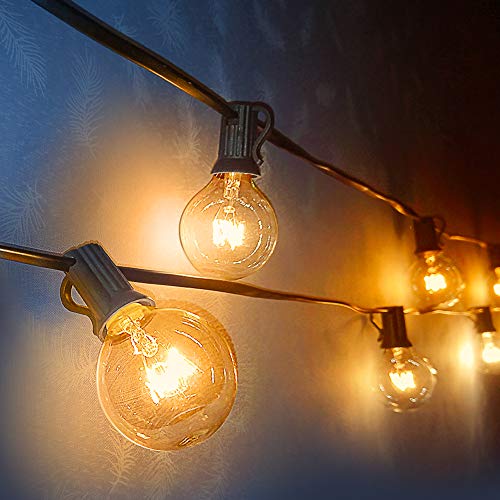 Preisvergleich Produktbild Koopower 25FT G40 Lichterkette Außen, 25er Lichterkette Gluehbirne Aussen,Wasserdichte für Weihnachten, Garten, Hochzeit, Party (2 Ersatzbirnen) Warmweiß
