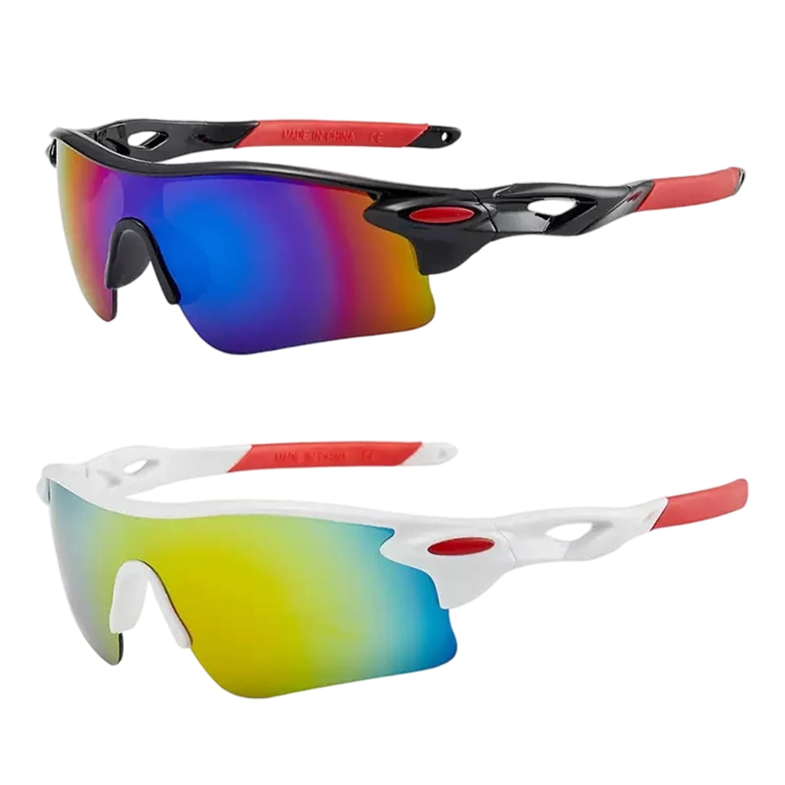 MustuVerve 2 Pack Kids Sunglasses for Boys Girls, Stylish UV 400 Protection Eyewear Adults Teens Fashionable Sports Sunglasses Protection Eyewear Childrens for Cycling Running Baseball Golf Outdoor