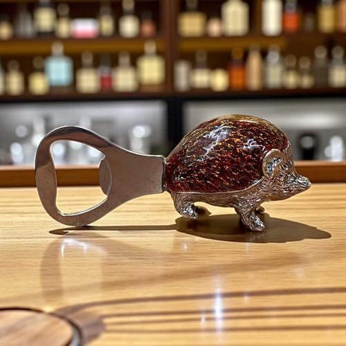 Décapsuleur en émail hérisson marron ouvre-bouteille vintage cuisine