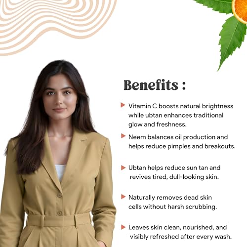 Image of LA'BANGERRY Vitamin C + Ubtan + Neem Aloe Vera Face Wash Combo | Brightening & Deep Cleansing | Reduces Dark Spots & Blemishes | 50mlx3 (150ml)