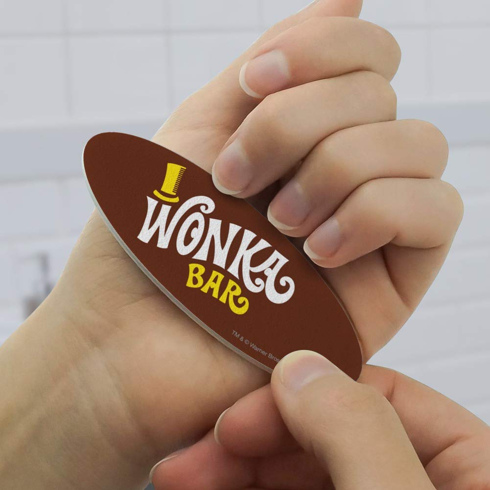 Willy Wonka and the Chocolate Factory Wonka Bar Logo Double-Sided Oval Nail File Emery Board Set 4 Pack