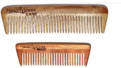 combo of 2 neem wood combs + Mate 4" & Care 5" + Pocket comb + Kids comb.