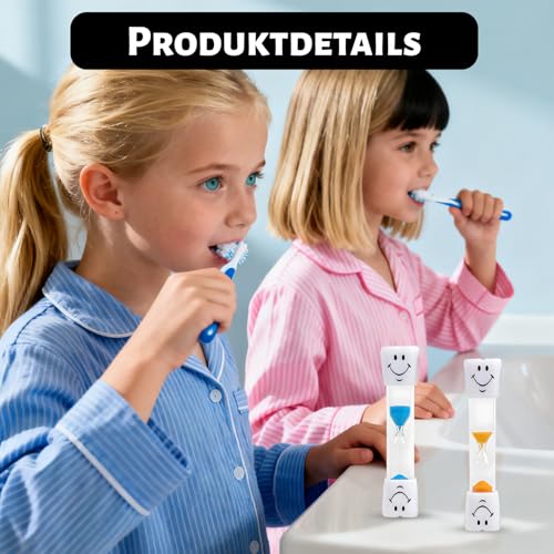 ZVBRSKM 6 Stück Sanduhr Zähneputzen Kinder, Sanduhren Set für Kinder, Zahnputzuhr mit 3 Minuten, Bunte Sanduhr, Motivierende Zahnhygiene