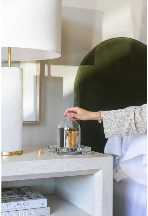 Alice Lane Glass Cloche – Glass Dome Display Case for Home Decor, Centerpieces, Candles, Keepsakes & Collectibles – Elegant Decorative Cloche Dome for Table, Mantel, or Bookshelf | Spice