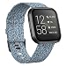 KIMILAR Compatible Fitbit Versa Bands, Women Men Large Small Woven Fabric Breathable Accessories Strap Compatible Fitbit Versa Smart Watch (Light Blue, Small(5.5"-7.5"))