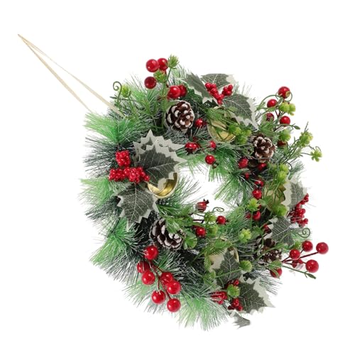 Ciieeo Christmas Candle Wreath Decoration Holiday Candle Ring for Festive Table Centerpiece Lifelike Pine and Greenery Design for Xmas Parties and Family Gatherings