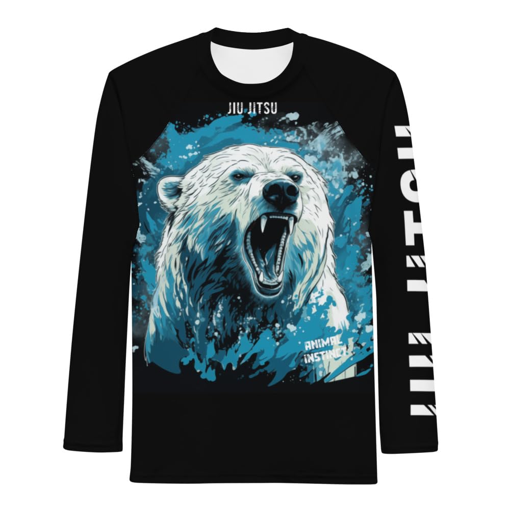 Rash Guard Polar Bear - Compression Fit, Moisture-Wicking, UV Protective, Animal Instinct, BJJ, MMA Training