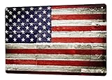 Blechschild Vintage Retro Metallschild Wandschild Blech Poster Welt Reise Flagge USA