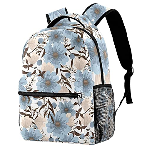 Sac à dos de voyage fini les bouteilles renversées grâce au porte-gourde floral bleu