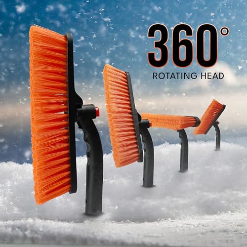 Image of EcoNour 27 inch 3 in1 Snow Brush with ice Scraper for car Windshield and Window