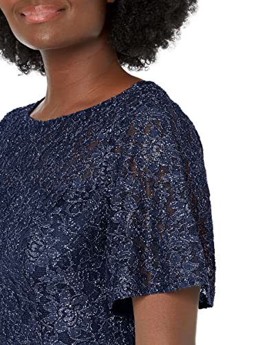 Image of S.L. Fashions Womens Stretch V-Neck Tea Length Dress