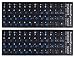 (2PCS Pack) Russian Keyboard Stickers, Keyboard Letters Replacement Stickers Russian Black Background with Blue Lettering for PC Computer Laptop Notebook Desktop Keyboards(Russian-Blue)